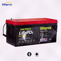 Batterie marine LiFePO4 à décharge profonde 24V 100AH Grade A étanche 6000 cycles Bluetooth Prise Anderson CE RoHS IP67 Service OEM ODM