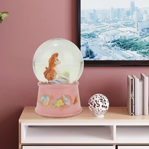 Özel reçine zanaat karikatür heykelcik sevimli <span class=keywords><strong>mermaid</strong></span> heykel modeli kar küre ev dekorasyon sanat ekran akvaryum hatıra hediye - Product Image 6
