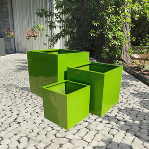 Ensemble de pots de jardin en fibre de verre sculptés à la main, forme décorative, design moderne, 7 pièces, pots à fleurs élégants, jardinière toute saison, prix bas - Product Image 6