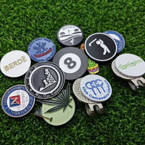 Fabrication de marqueurs de balle de golf personnalisés en métal émaillé doux, marqueur de balle magnétique en forme de pièce de monnaie, accessoires de golf, clip pour chapeau - Product Image 3