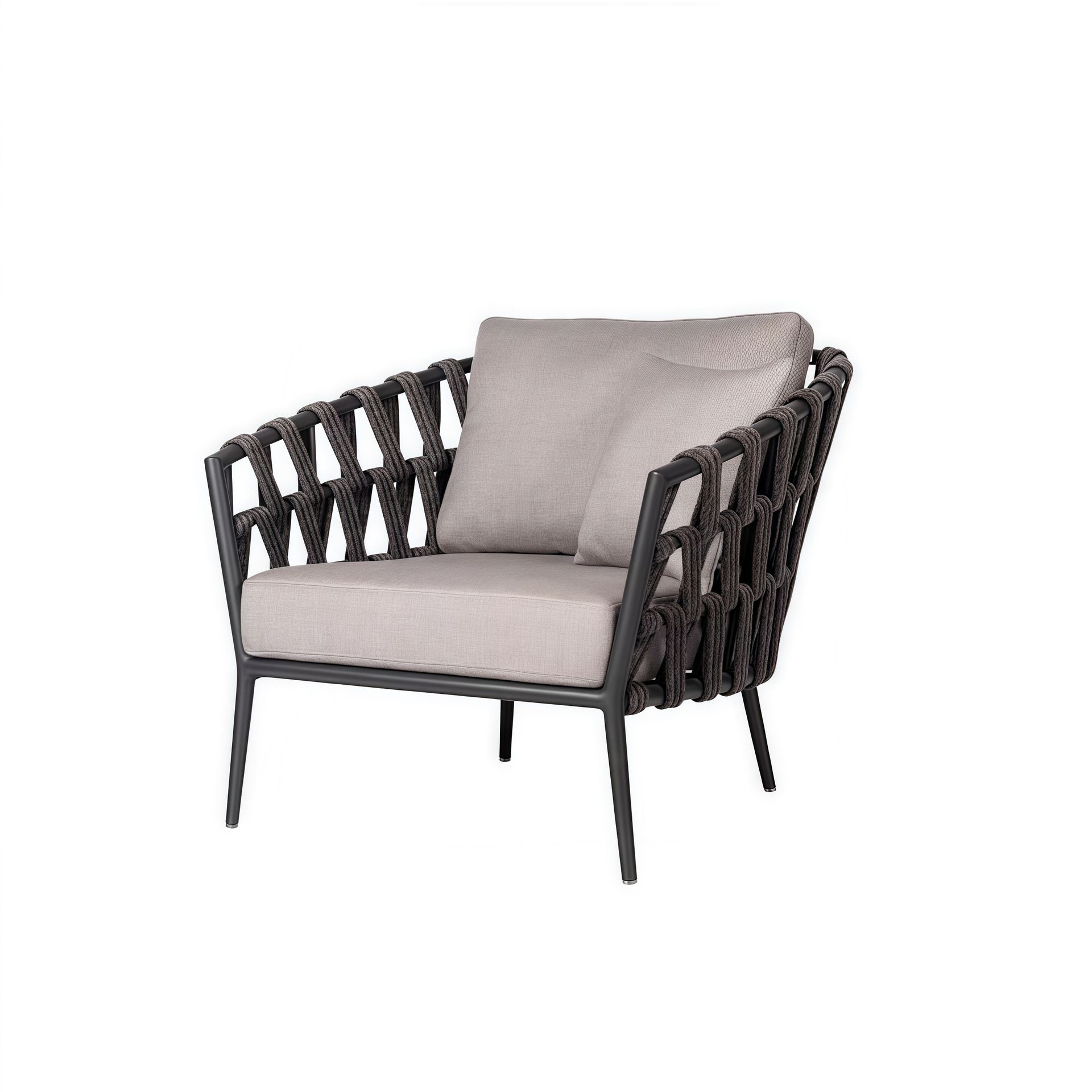 Divano singolo intrecciato in corda - 7878h75cm
