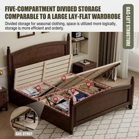 Modernes Vintage Massivholz-Softbett mit Stauraum-Schubladen, Plattform-Design, Umweltfreundlich für Hauptschlafzimmer, Apartments & Villen