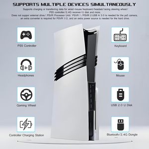 Hub USB 6 ports pour console <span class=keywords><strong>PS5</strong></span> Pro & <span class=keywords><strong>PS5</strong></span> Slim (version disque/numérique) – Adaptateur chargeur et répartiteur de ports USB supplémentaires - Product Image 2