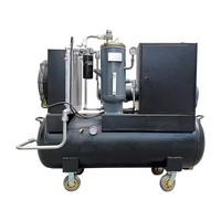 Compresseur d'air à vis miniature portable monté sur réservoir, rotatif, 3 kW, 10 bars, monophasé, à fréquence variable, 220 V, avec moteur
