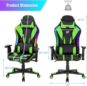 <span class=keywords><strong>Silla</strong></span> <span class=keywords><strong>Gamer</strong></span> Reclinable con <span class=keywords><strong>Luces</strong></span> LED RGB, Respaldo Alto, Masaje, Cuero Sintético, Ruedas Rojas, Muestra Gratis - Product Image 6