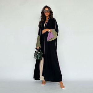 Abaya Cardigan de Seda <span class=keywords><strong>Medina</strong></span> con Puños Abiertos, Elegante y Modesta, Ropa Islámica para Mujeres Musulmanas de Dubái, Abaya Turca al por Mayor - Product Image 3