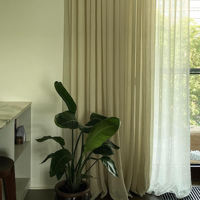 Rideaux en tulle texturé en lin de style moderne personnalisables pour fenêtre, bonne texture, pour usage domestique