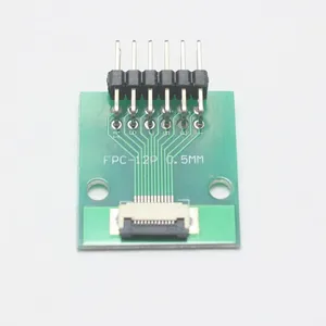 Pelat adaptor konektor las DIY, 0.5 hingga 2.54 FFC/FPC 0.5mm jarak 6P /8P /12P/24P/30P/ 40P/50P/60P dengan jarum melengkung