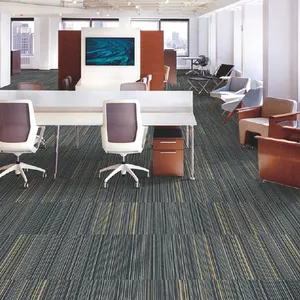 Eco-friendly Commercial Office Fire Proof Nylon Carpet Tile 50X50 Bitumen Nonwoven Backing Anti-Static Floor Carpet Tiles