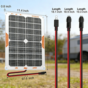Alecter <b>Solar</b> APH-P140 20W <b>12V</b> <b>Solar</b> Panel <b>Battery</b> <b>Charger</b> 22% Efficiency Waterproof Portable 29x41cm Car/Boat/RV Cigarette - Product Image 4