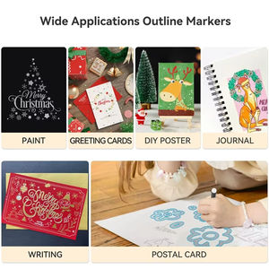 12 Farben/Set Marker-Stifte Textmarker Zurück zur Schule Zubehör für Konturen, Graffiti, Malerei, Zeichnen Kinder-Kunstzubehör Geschenk - Product Image 2