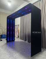 Funvision Portable Fabric 360 Photo Booth Enclosure Backdrop dengan Lampu LED untuk Pesta Pernikahan Acara Sewa Bisnis