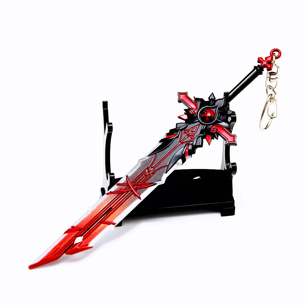 23 New Genshin Impact Keychain Anime Figure Metal Sword Game Mini Weapon Model Gift