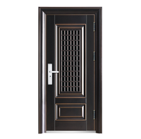 Puerta de Seguridad de Fábrica Clase A, Moderna, con Cerradura Inteligente Integrada, Puerta de Entrada de Acero de Lujo Sencilla para Vivienda Residencial