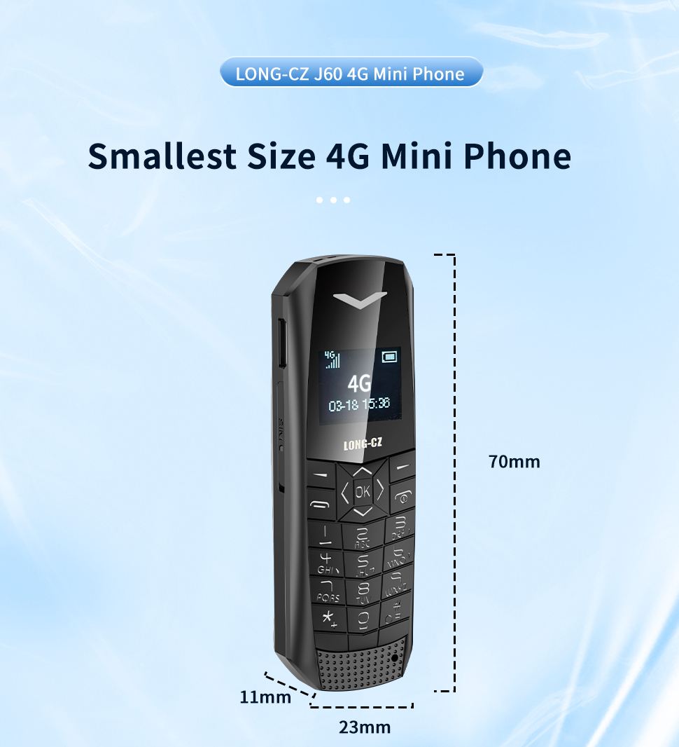 Newest LONG-CZ J60 Mini 4G Mobile Phone with 0.66