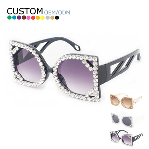 Sunway Eyewear 2024 New Design Wholesale Oversized Frame Diamond Sunglasses Luxury Fashion for Lady Girl Party Sun Glass - Product Image 1