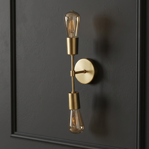 Calvin Handicraft Unique Modern 2 <b>Light</b> Gold Wall Sconce Brass Wall Lamp Modern Vanity Industrial <b>Light</b> - Product Image 1