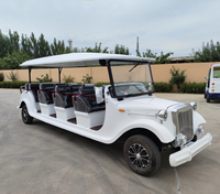 Voiture de tourisme électrique 14 places voiturette de golf de luxe nouveau style voiture vintage avec système 72V 5KW AC pour les sites pittoresques