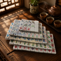 Jeu de Mahjong portable en acrylique orange à 7 couches, style américain, durable pour le jeu familial quotidien, Walk with Me
