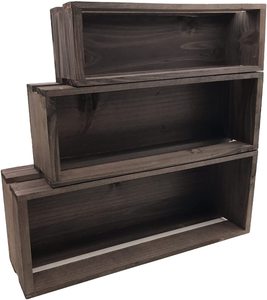 Crate Crates Custom 3 Pack Wood Craft Crate Caddy Set Nesting Wood Crates For Display Decorative Custom Wood Crate
