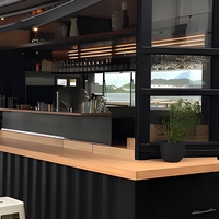 Kiosque à café en conteneur préfabriqué, maison modulaire en conteneur, bar industriel pour la vente en extérieur
