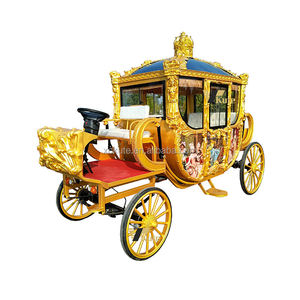 Classic Royal Wedding Electric Luxury Sightseeing Carriage 6-Seater Solid Rubber <b>Tires</b> Factory - Product Image 6