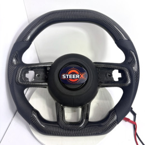 Volante de Fibra de Carbono Forjado y Calefactado con Luz LED de Cambio de Marcha, Ajuste Personalizado para <span class=keywords><strong>Jeep</strong></span> Wrangler JL 2018-2025 Gladiator JT <span class=keywords><strong>Rubicon</strong></span> Pick Up - Product Image 1