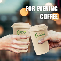 Papier biodégradable jetable personnalisé couvercle de tasse à café Pla tasse en papier avec couvercle