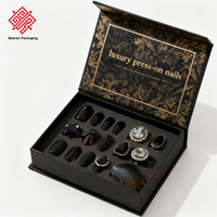 Kit de faux ongles de luxe Baoren, emballage biodégradable respectueux de l'environnement, ongles à presser, vernis à ongles, boîtes de présentation d'huiles à ongles