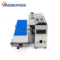 Machine à sceller FR-900-SS MOONPACK Machine à sceller les sachets en film plastique pour snacks en acier inoxydable Machine à sceller les sachets chauffants en continu