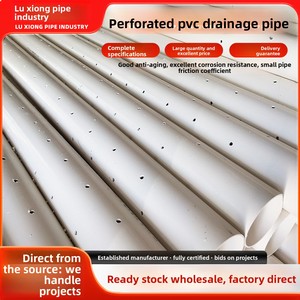Factory Wholesale Perforated PVC <strong>Drainage</strong> Pipe GB/T5836.1-2018 Standard Straight Shape Permeable Seepage-proof White Plastic - Product Image 5