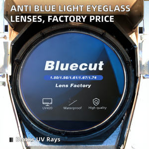 Lentes Ópticas de Resina Ranor 1.56 HMC con Recubrimiento Superhidrófobo, Visión Única, Protección Anti-Luz Azul UV420, Color Base Azul/Verde - Product Image 2