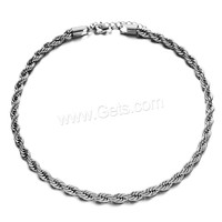 Collier chaîne corde torsadée en acier inoxydable Collier corde française plaqué or