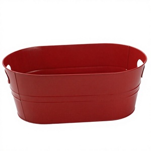 Ice <b>Bucket</b> Classic Galvanized Oval 5L Beverage Tub for Party Beer Wine Cooling Drinks - Product Image 2