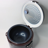 Mini-cuiseur électrique 1,5 L, cuiseur à riz noir pur, pot et cuiseur vapeur antiadhésifs noir et or, pour la cuisson du riz, fonction maintien au chaud, usine OEM