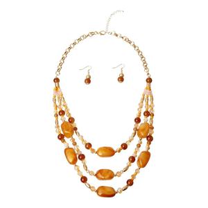 Joyería de moda resina tres líneas collar con cuentas mujeres América collar hecho a mano - Product Image 5