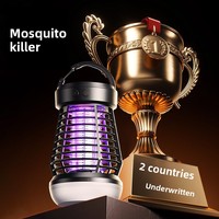 Nouvel anti-moustiques LED 2026 IP33 à choc électrique, tue-mouches et moustiques, lampe d'urgence SOS intégrée pour intérieur, extérieur et camping