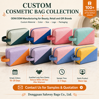 Pochette de toilette multicolore à blocs de couleurs, sac de maquillage de voyage, trousse de toilette, logo personnalisé, vente en gros, fabricant OEM