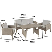 Nouvelle tendance de la mode : mobilier d'extérieur, ensemble de canapés de luxe pour jardin, ensemble de meubles de patio.