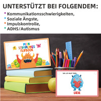 Offre Spéciale : Boîte de cartes émotionnelles allemandes à motifs de monstres mignons pour l'éducation précoce et la cognition émotionnelle