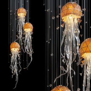 생생한 프로젝트 샹들리에 비행 리본 해파리 펜던트 조명 장식 아트 디자인 조명 - Product Image 1