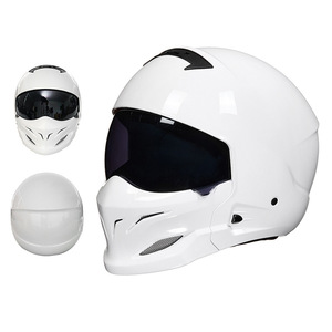 Casco de motocicleta modular abatible multiusos con carcasa resistente a impactos y lente solar ajustable para conducción urbana - Product Image 1