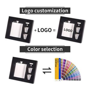 Juego de Regalo de Petaca de Metal Negra Personalizada de 8 Onzas, Colores Personalizados, Directo de Fábrica - Product Image 2
