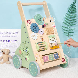Girello per Neonati Educativo, Giocattolo da Spingere e Tirare, Sviluppa Abilità Motorie e Creatività, Girello in Legno Multifunzionale per Bambini - Product Image 2