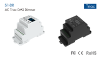Convertisseur DMX512 2CH Triac Rail DIN RMD Gradateur DMX Contrôleur à découpage de phase Bord ascendant/décroissant Manuel 576W S1-DR