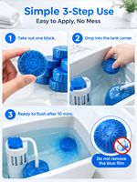 Tablettes nettoyantes pour cuvettes de toilettes longue durée, jusqu'à 300 chasses d'eau, pack économique, désodorisant automatique pour toilettes