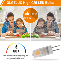 Bombilla LED de araña ERP EMC estándar G4, 1W, 120lm, equivalente a halógeno de 10W, clase de energía E, sin parpadeo, larga vida