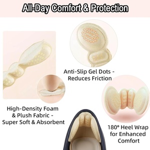 Almohadillas para Talones para Mujer y Hombre, 4D Antideslizantes, de Microfibra, Espuma Viscoelástica, Protectores de Talones con Masaje, Envoltura de 180°, Ultra Relajantes - Product Image 4