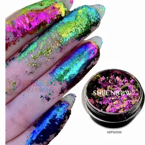 Sheenbow-esmalte de camaleón para uñas, purpurina, camaleón, escamas para sombra de ojos