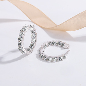 Pendientes <span class=keywords><strong>de</strong></span> Plata <span class=keywords><strong>de</strong></span> Ley S925 con Cabeza <span class=keywords><strong>de</strong></span> Vaca y Diamantes <span class=keywords><strong>de</strong></span> Moissanita, <span class=keywords><strong>de</strong></span> Alta Gama, Color D, para <span class=keywords><strong>Matrimonio</strong></span> - Product Image 5